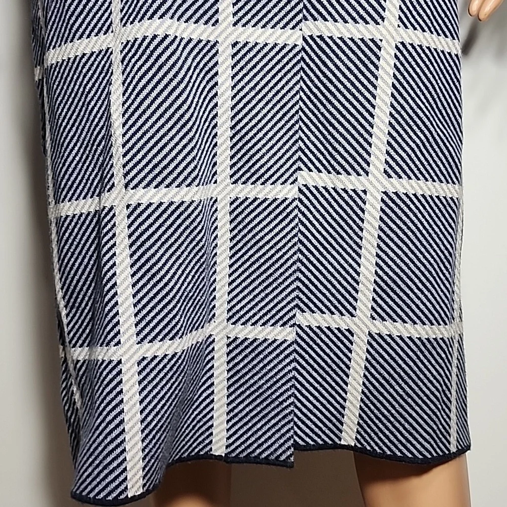 Magaschoni Women's Plaid Long Cardigan  blue  Coat Sweater Size S/P Small‎ NWT
